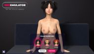 Sexemulator game with busty nude asian chick